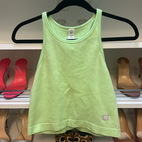 Cream Yoga Claire Tank Top Lime Size M/L - Picture 2 of 4